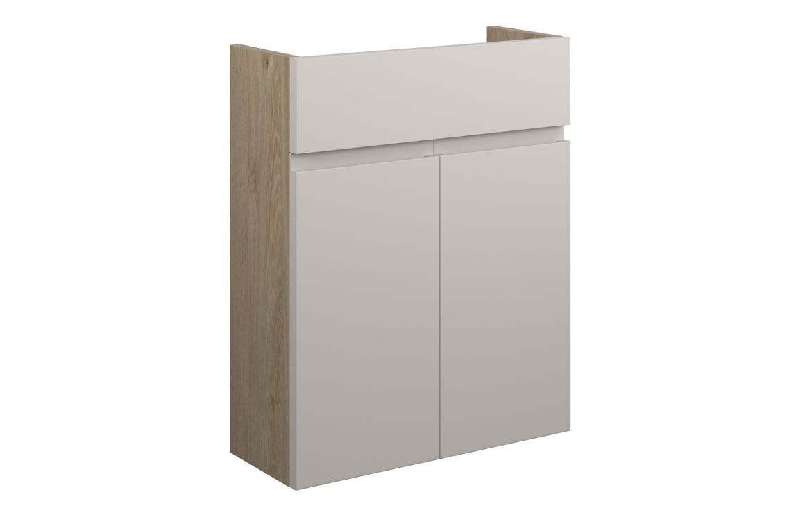 Kentucky 500mm Slim Basin Unit - Matt Dove Grey (Oak Cab)
