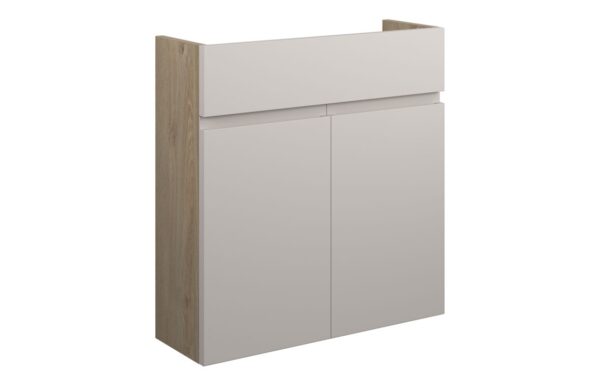 Kentucky 600mm Slim Basin Unit - Matt Dove Grey (Oak Cab)
