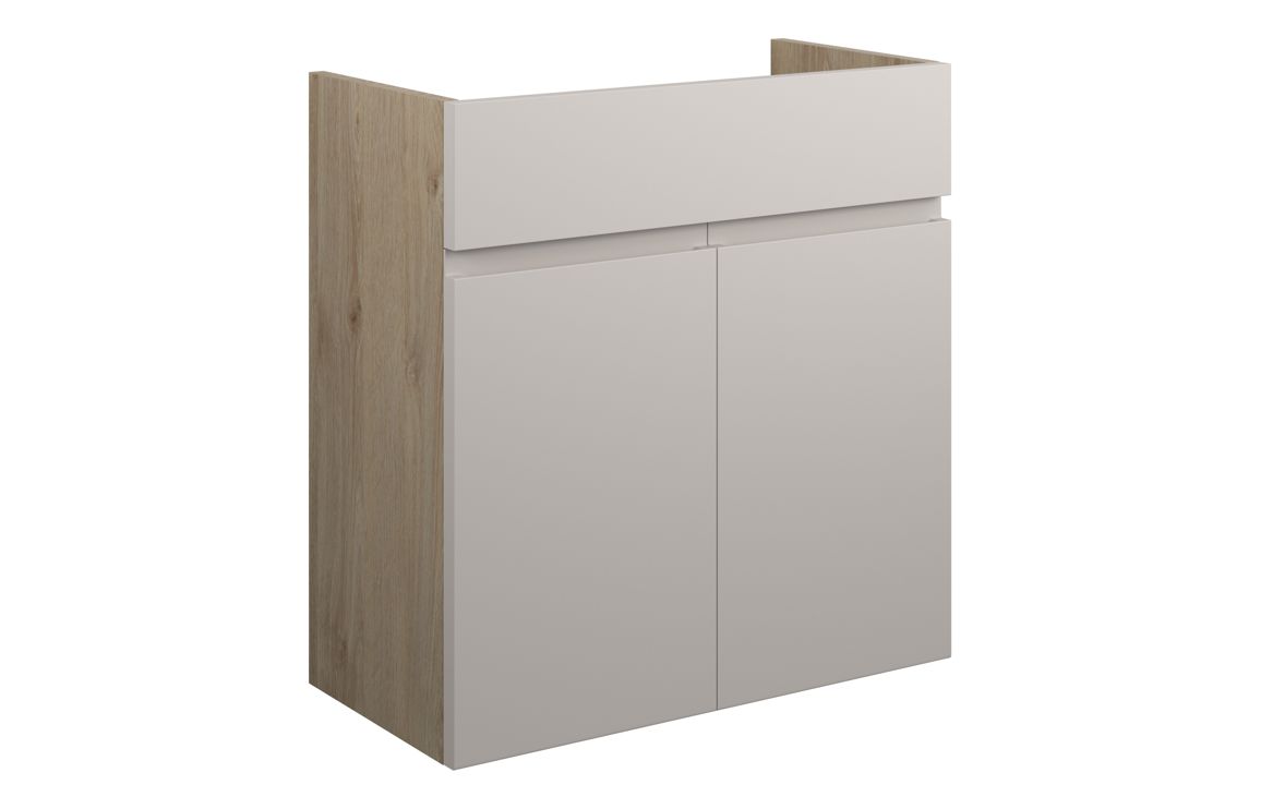 Kentucky 600mm Standard Basin Unit - Matt Dove Grey (Oak Cab)