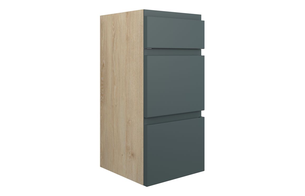Kentucky 300mm Standard 3 Drawer Unit - Matt Green Camo (Oak Cab)