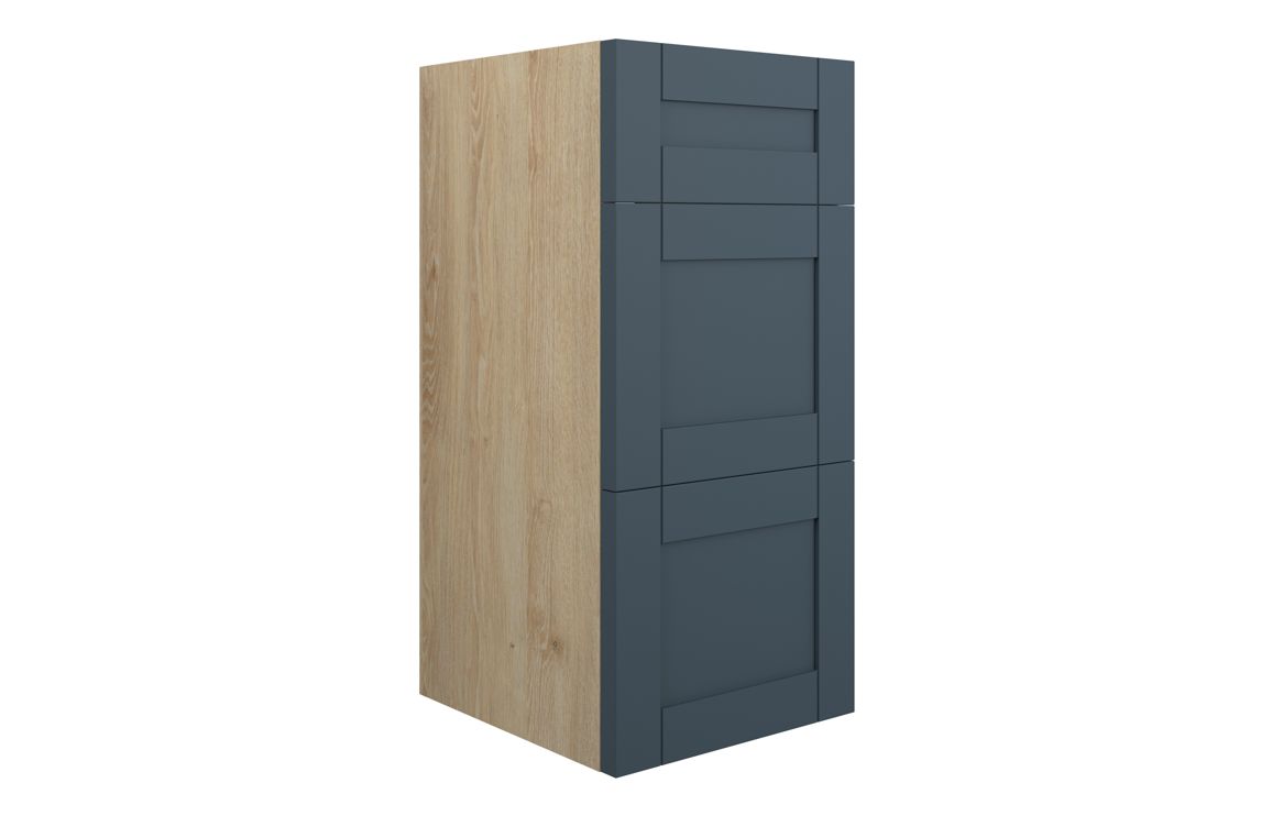 Arizona 300mm Standard 3 Drawer Unit - Matt Arley Blue (Oak Cab)
