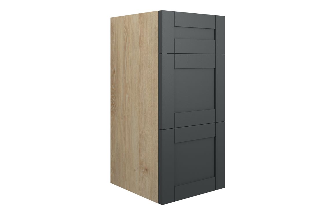 Arizona 300mm Standard 3 Drawer Unit - Matt Graphite Grey (Oak Cab)