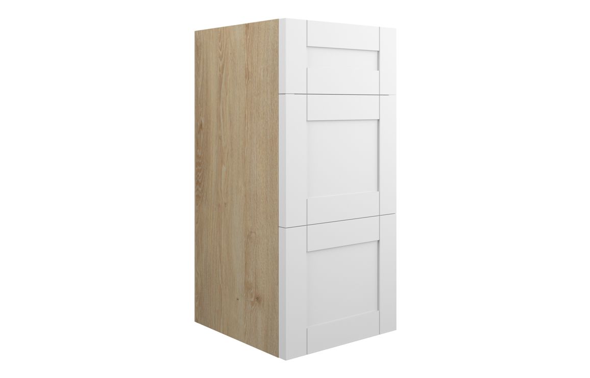 Arizona 300mm Standard 3 Drawer Unit - Matt White (Oak Cab)