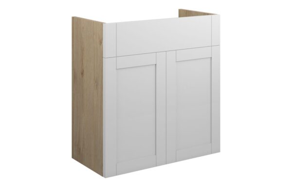 Arizona 600mm Standard Basin Unit - Matt White (Oak Cab)