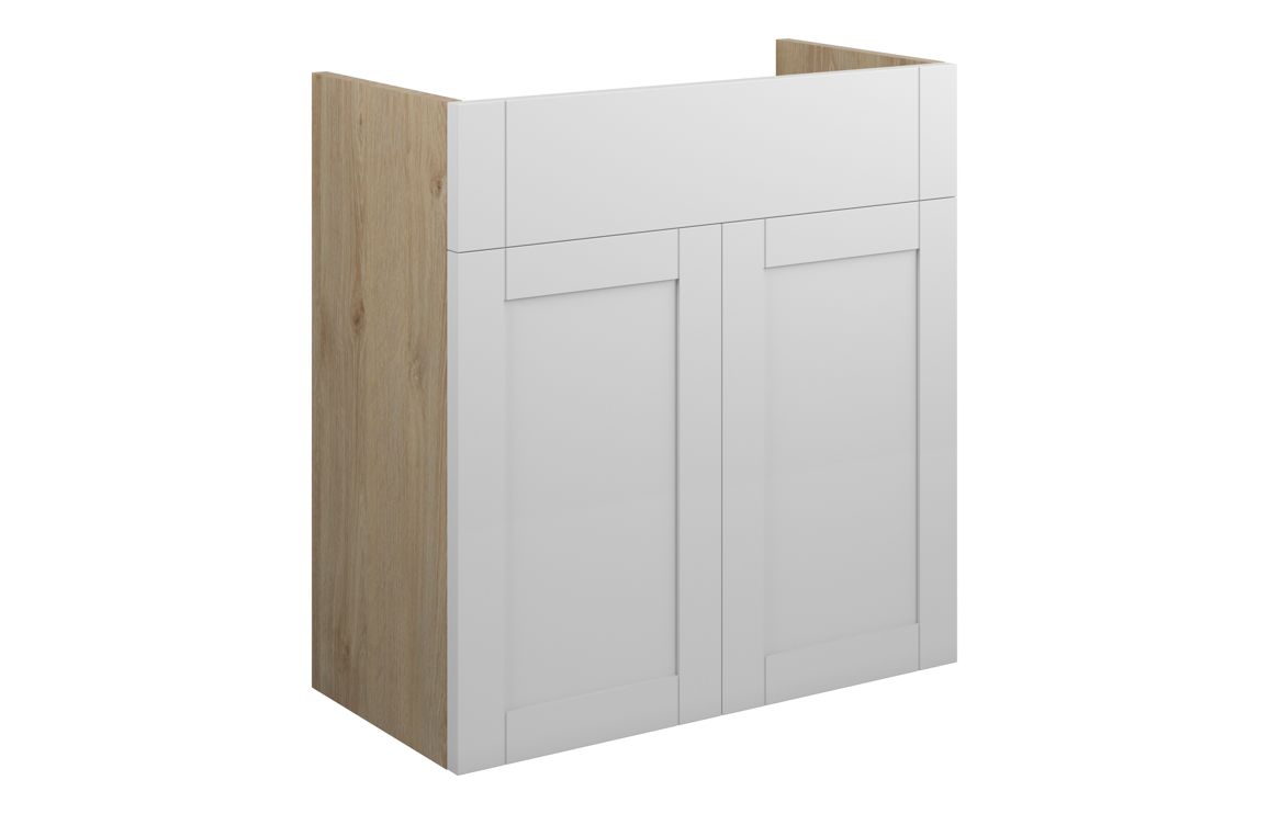 Arizona 600mm Standard Basin Unit - Matt White (Oak Cab)