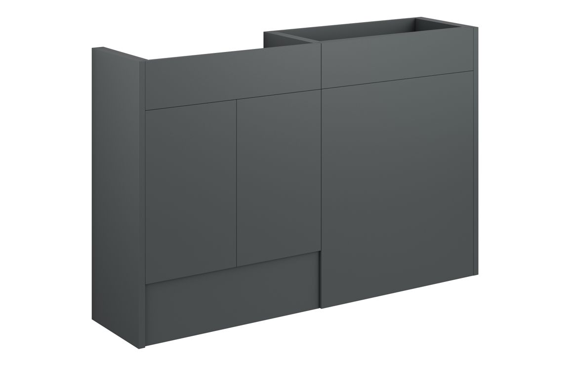 Nevada 1236mm Standard Basin & WC Unit Pack - Matt Graphite Grey (Oak Cab)