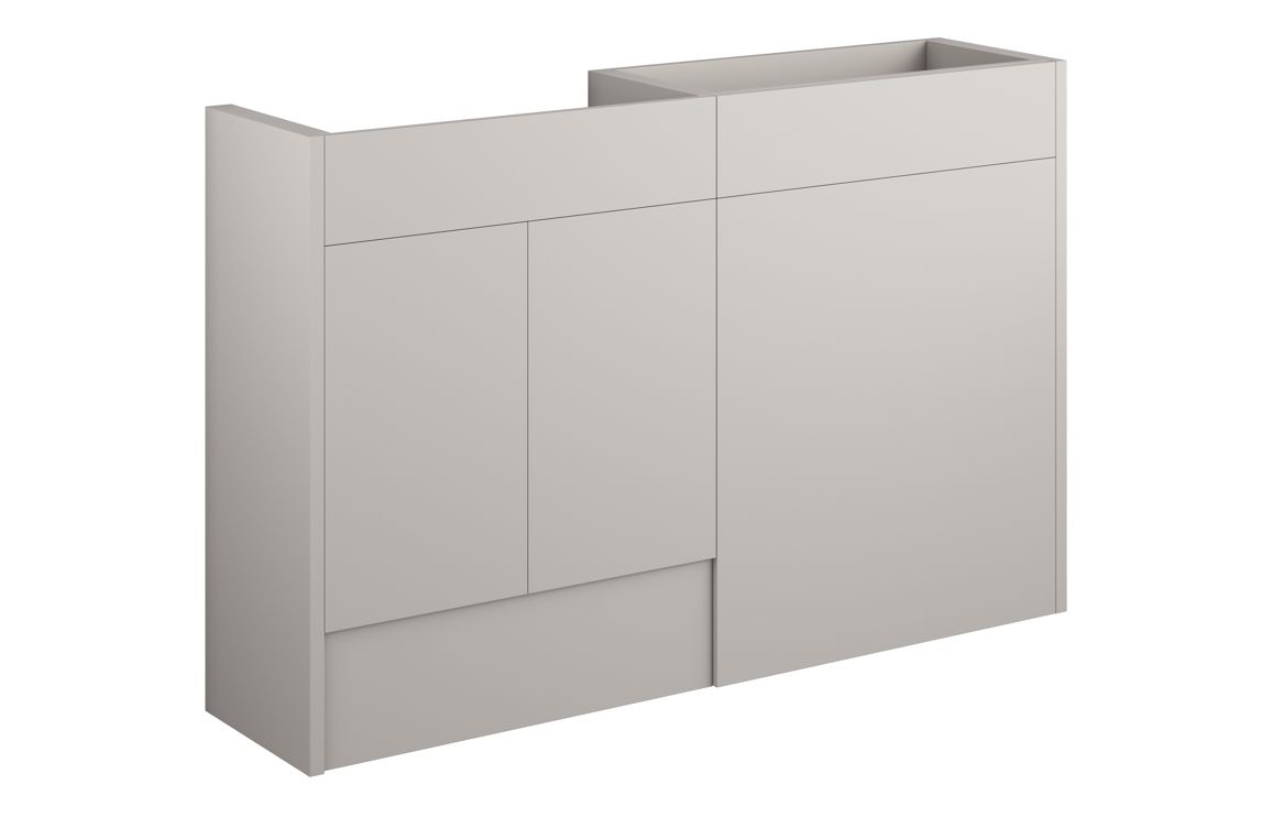 Nevada 1236mm Standard Basin & WC Unit Pack - Matt Dove Grey (Oak Cab)