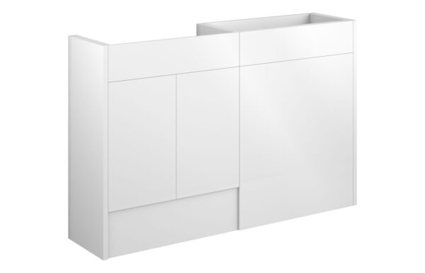 Nevada 1236mm Standard Basin & WC Unit Pack - White Gloss (Grey Cab)