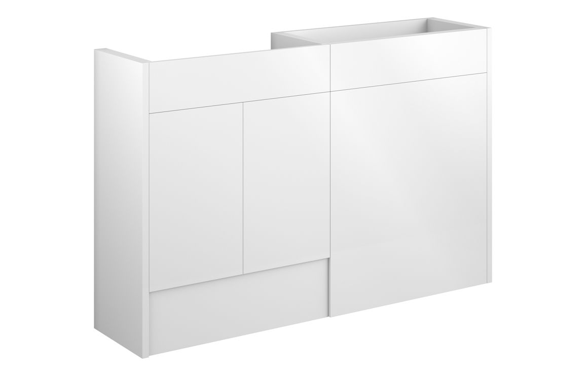 Nevada 1236mm Standard Basin & WC Unit Pack - White Gloss (Oak Cab)