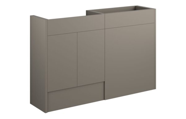 Nevada 1236mm Standard Basin & WC Unit Pack - Matt Stone (Grey Cab)