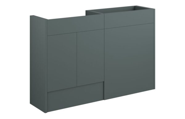 Nevada 1236mm Standard Basin & WC Unit Pack - Matt Green (Grey Cab)