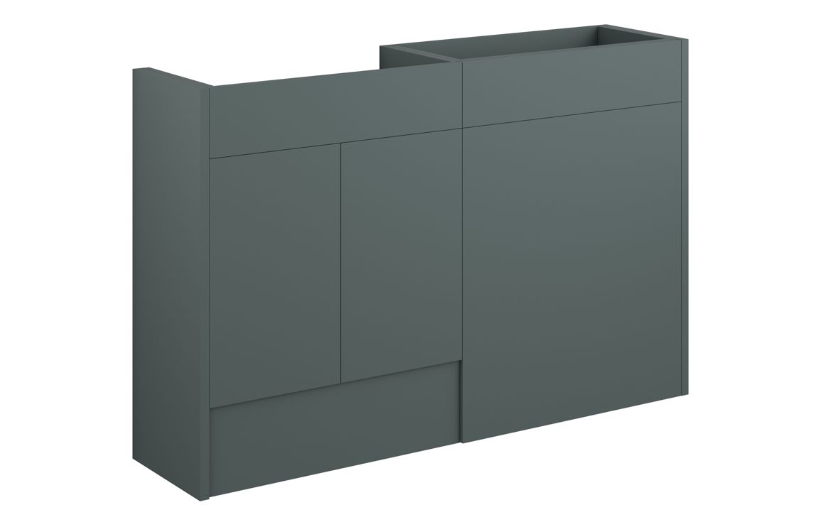 Nevada 1236mm Standard Basin & WC Unit Pack - Matt Green (Grey Cab)