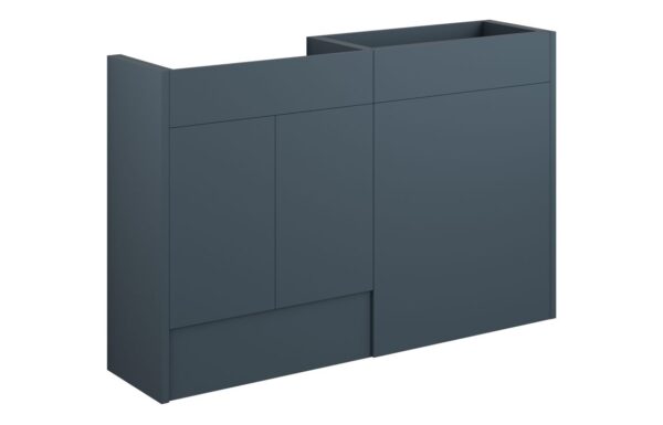 Nevada 1236mm Standard Basin & WC Unit Pack - Matt Arley Blue (Grey Cab)
