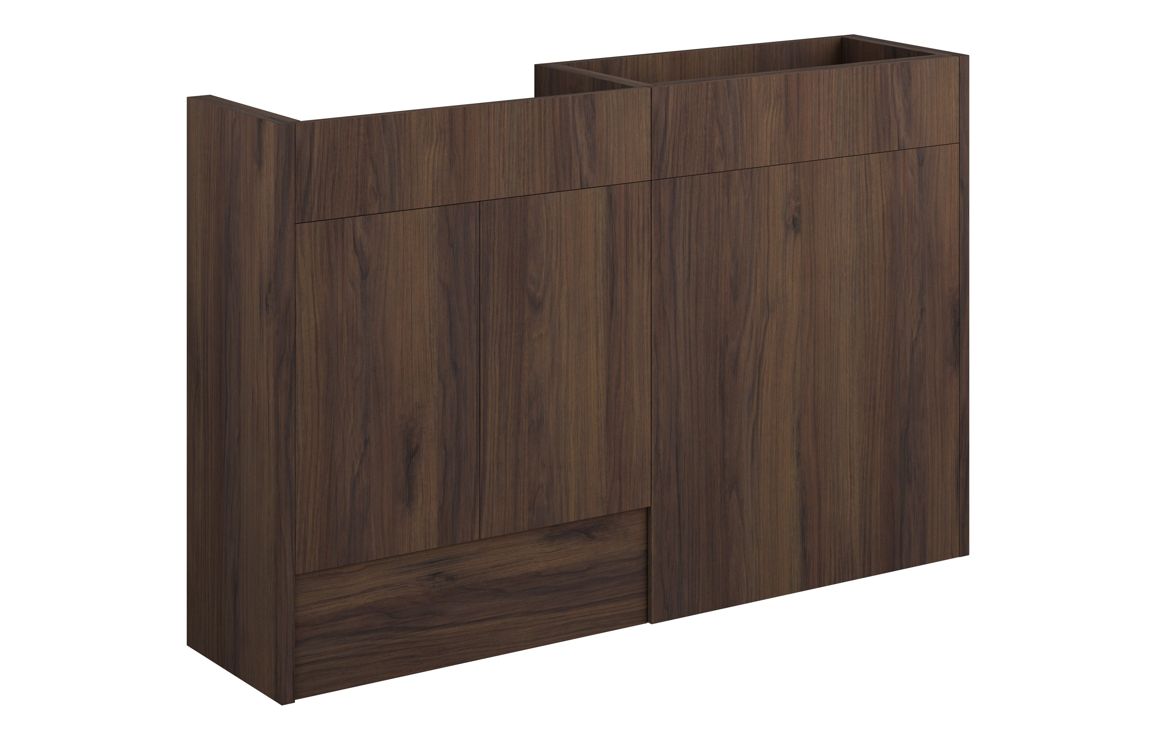 Nevada 1236mm Standard Basin & WC Unit Pack - Warm Walnut (Grey Cab)