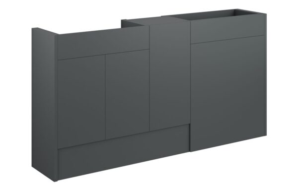 Nevada 1536mm Standard Basin  WC & 1 Door Unit Pack - Matt Graphite Grey (Grey Cab)