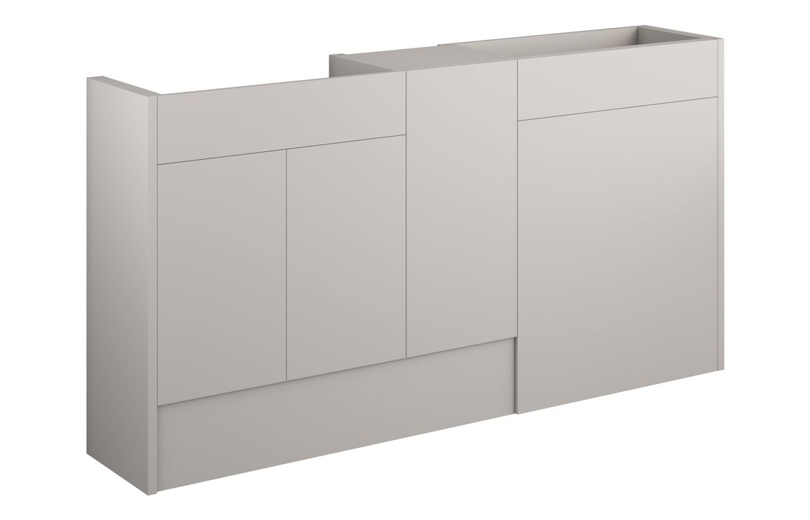 Nevada 1536mm Standard Basin WC & 1 Door Unit Pack - Matt Dove Grey (Oak Cab)