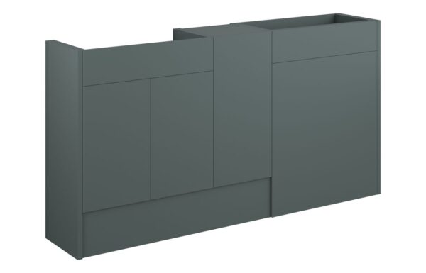 Nevada 1536mm Standard Basin WC & 1 Door Unit Pack - Matt Green (Grey Cab)