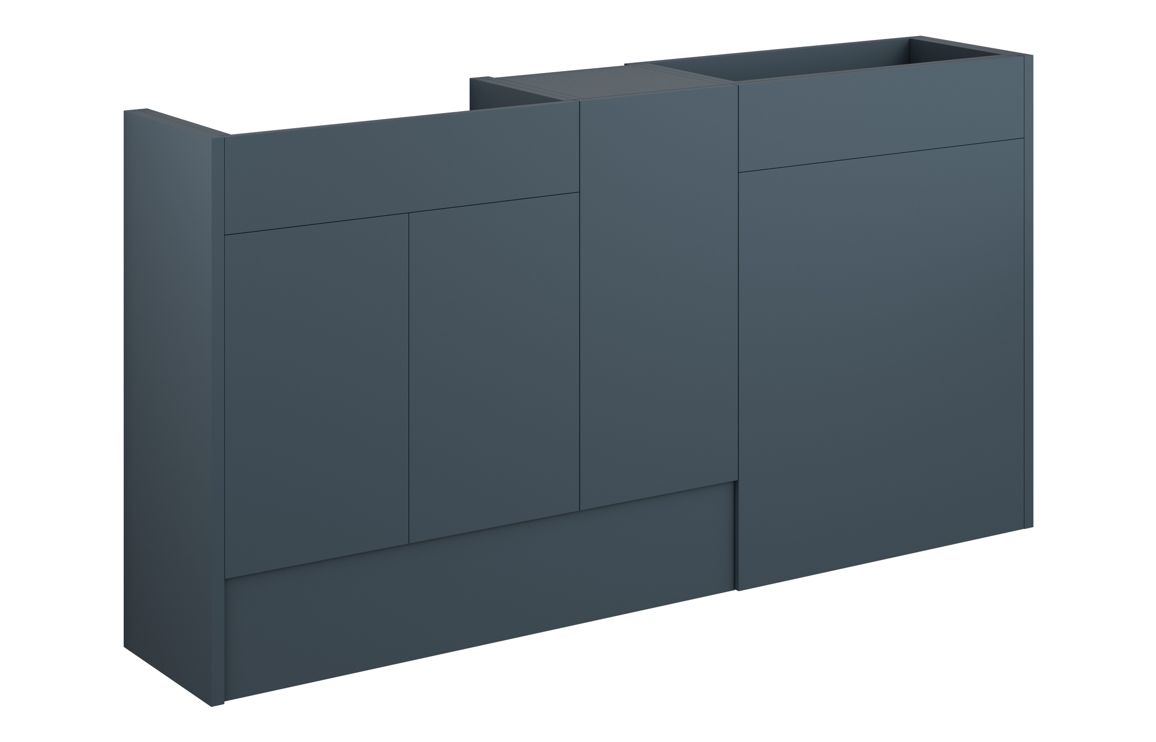 Nevada 1536mm Standard Basin WC & 1 Door Unit Pack - Matt Arley Blue (Grey Cab)