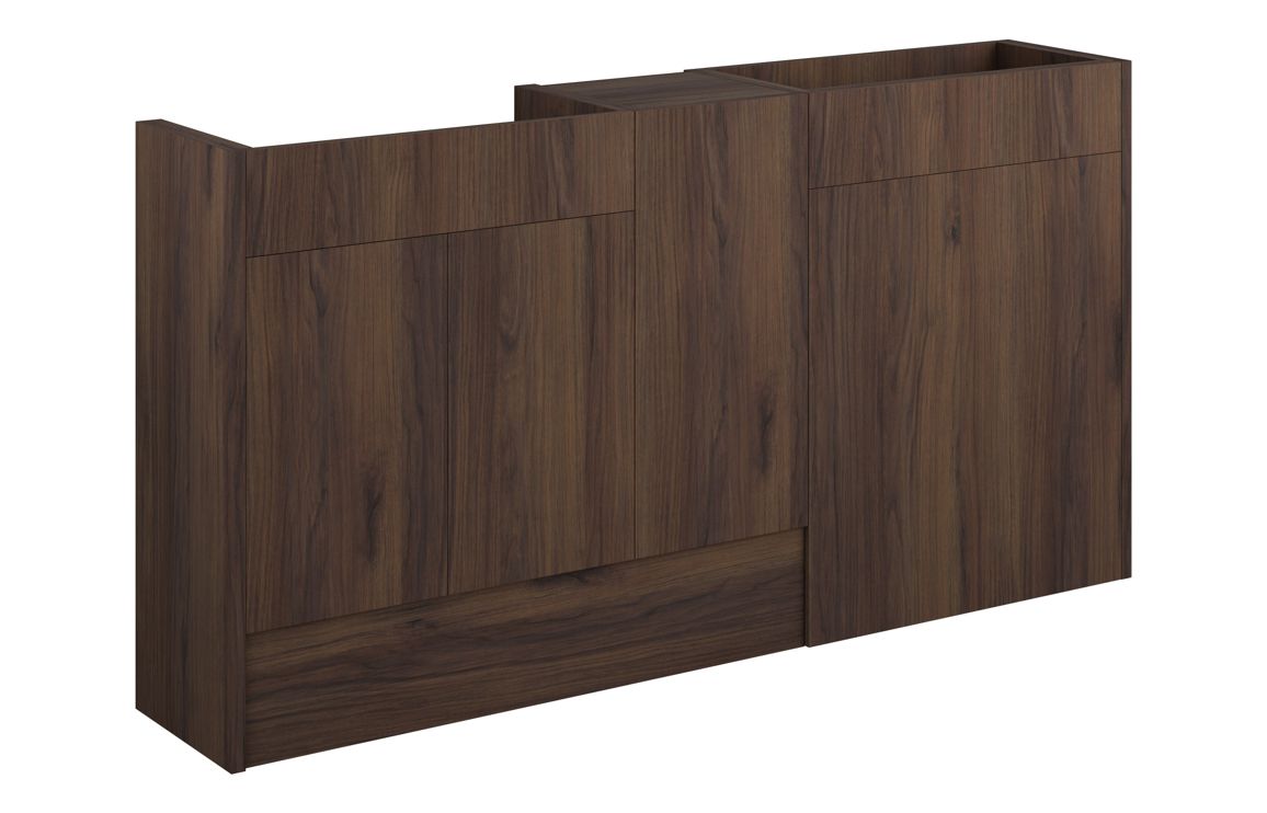 Nevada 1536mm Standard Basin WC & 1 Door Unit Pack - Warm Walnut (Oak Cab)