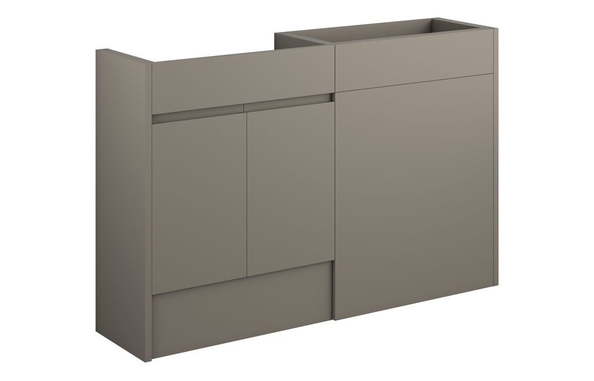 Kentucky 1236mm Standard Basin & WC Unit Pack - Matt Stone (Grey Cab)