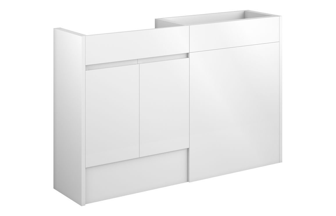 Kentucky 1236mm Standard Basin & WC Unit Pack - White Gloss (Grey Cab)