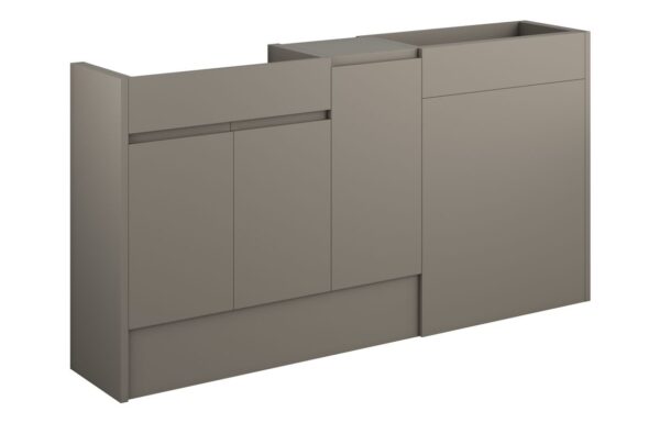 Kentucky 1536mm Standard Basin WC & 1 Door Unit Pack - Matt Stone (Grey Cab)