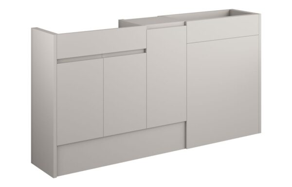 Kentucky 1536mm Standard Basin WC & 1 Door Unit Pack - Matt Dove Grey (Grey Cab)