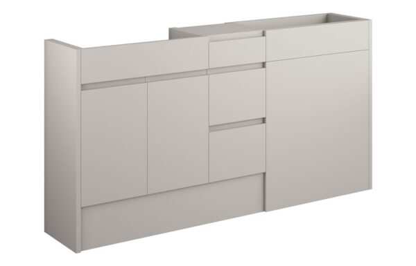 Kentucky 1536mm Standard Basin WC & 3 Drawer Unit Pack - Matt Dove Grey (Grey Cab)