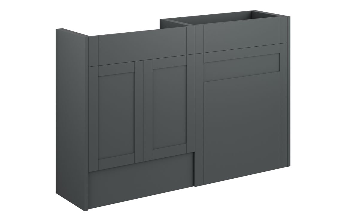 Arizona 1236mm Standard Basin & WC Unit Pack - Matt Graphite Grey (Grey Cab)