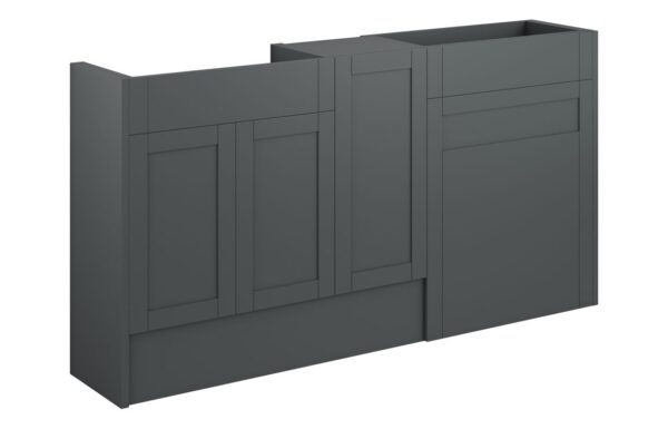 Arizona 1536mm Standard Basin WC & 1 Door Unit Pack - Matt Graphite Grey (Grey Cab)