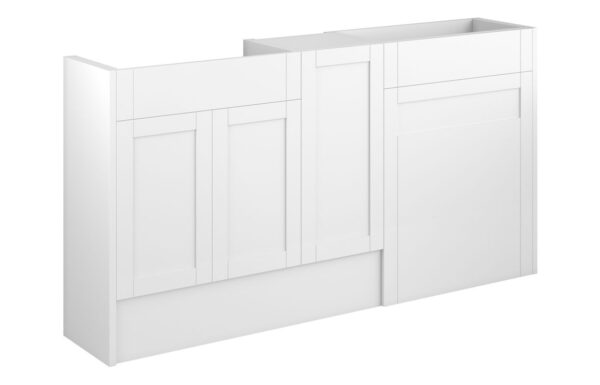 Arizona 1536mm Standard Basin WC & 1 Door Unit Pack - Matt White (Grey Cab)