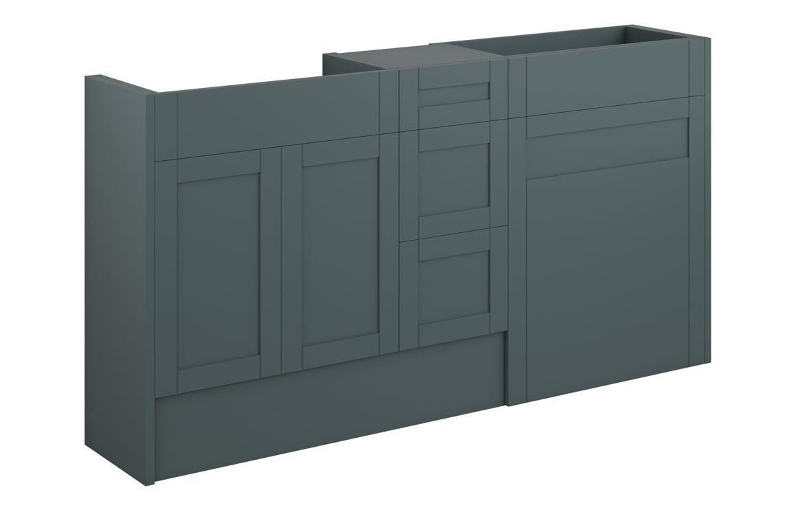 Arizona 1536mm Standard Basin WC & 3 Drawer Unit Pack - Matt Green Camo (Oak Cab)