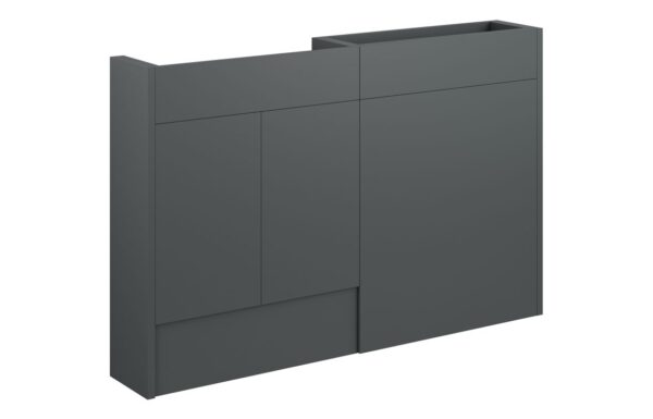 Nevada 1236mm Slim Basin & WC Unit Pack - Matt Graphite Grey (Grey Cab)
