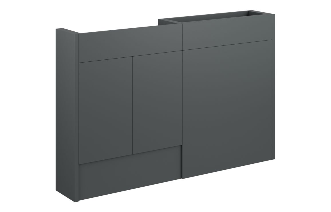 Nevada 1236mm Slim Basin & WC Unit Pack - Matt Graphite Grey (Oak Cab)