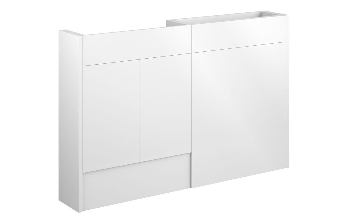 Nevada 1236mm Slim Basin & WC Unit Pack - White Gloss (Oak Cab)