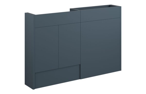 Nevada 1236mm Slim Basin & WC Unit Pack - Matt Arley Blue (Grey Cab)