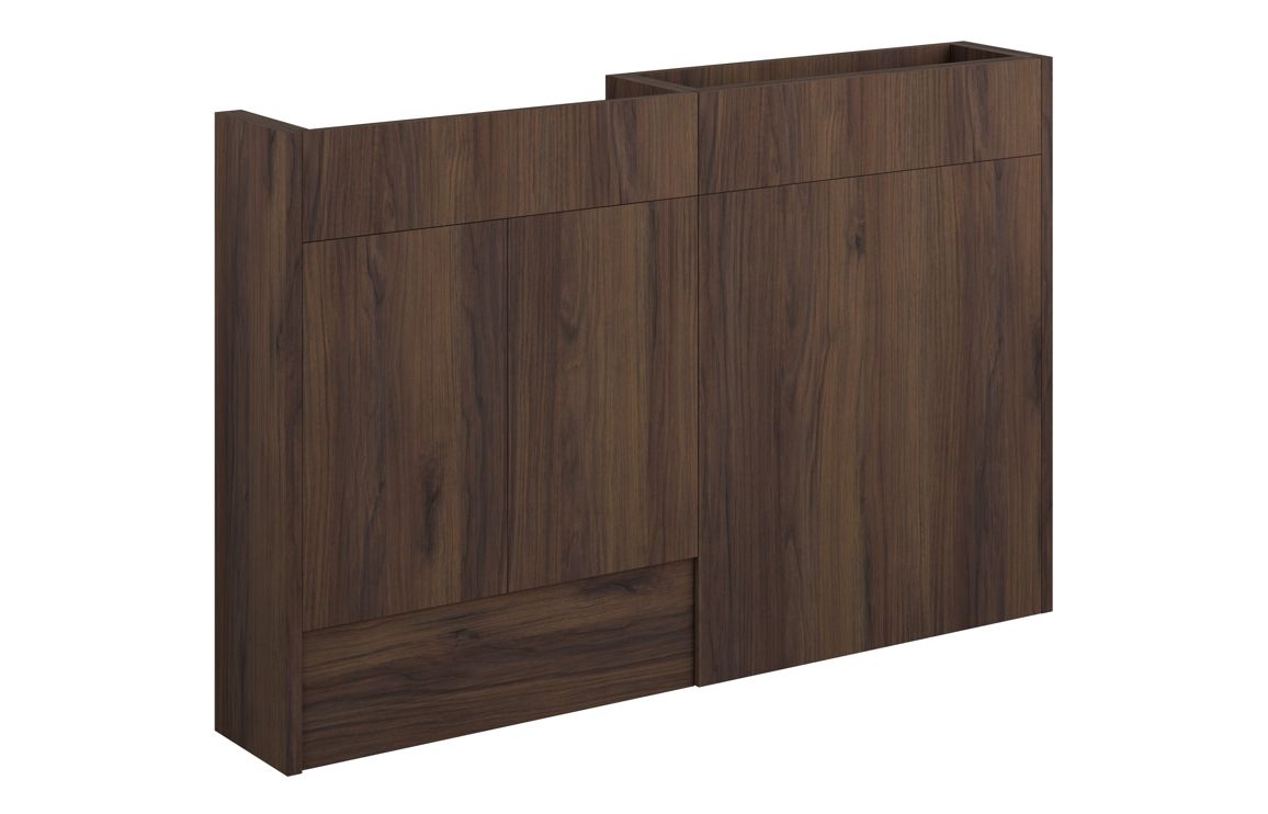 Nevada 1236mm Slim Basin & WC Unit Pack - Warm Walnut (Grey Cab)