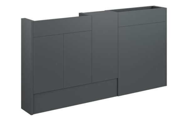 Nevada 1536mm Slim Basin  WC & 1 Door Unit Pack - Matt Graphite Grey (Grey Cab)