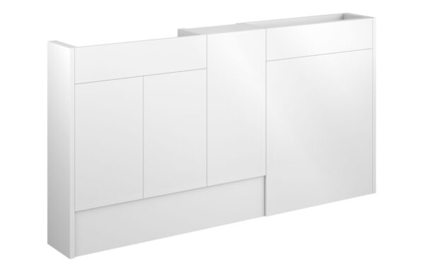 Nevada 1536mm Slim Basin  WC & 1 Door Unit Pack - White Gloss (Grey Cab)
