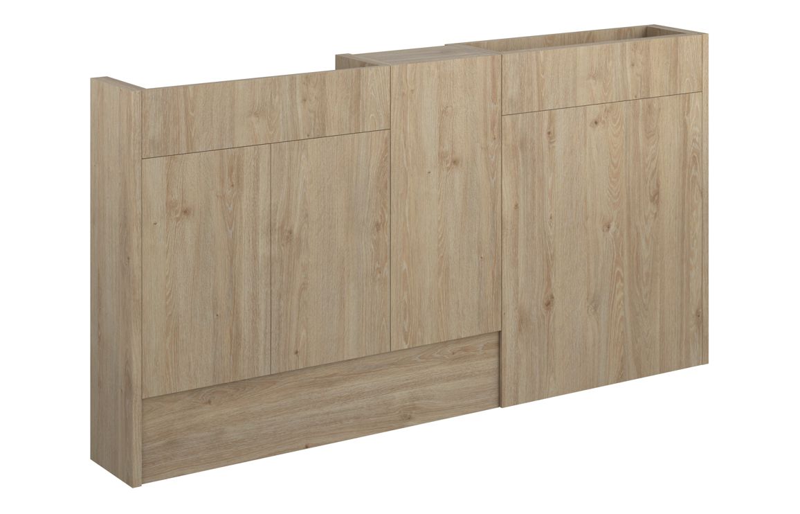 Nevada 1536mm Slim Basin WC & 1 Door Unit Pack - Havana Oak (Oak Cab)