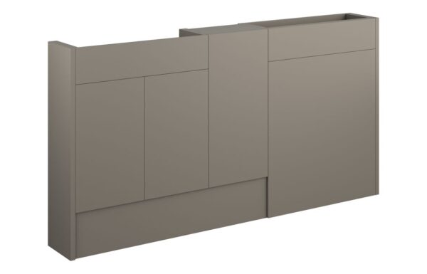 Nevada 1536mm Slim Basin  WC & 1 Door Unit Pack - Matt Stone (Grey Cab)