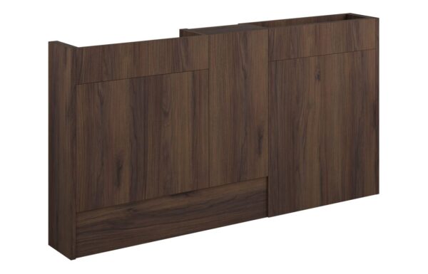 Nevada 1536mm Slim Basin  WC & 1 Door Unit Pack - Warm Walnut (Grey Cab)