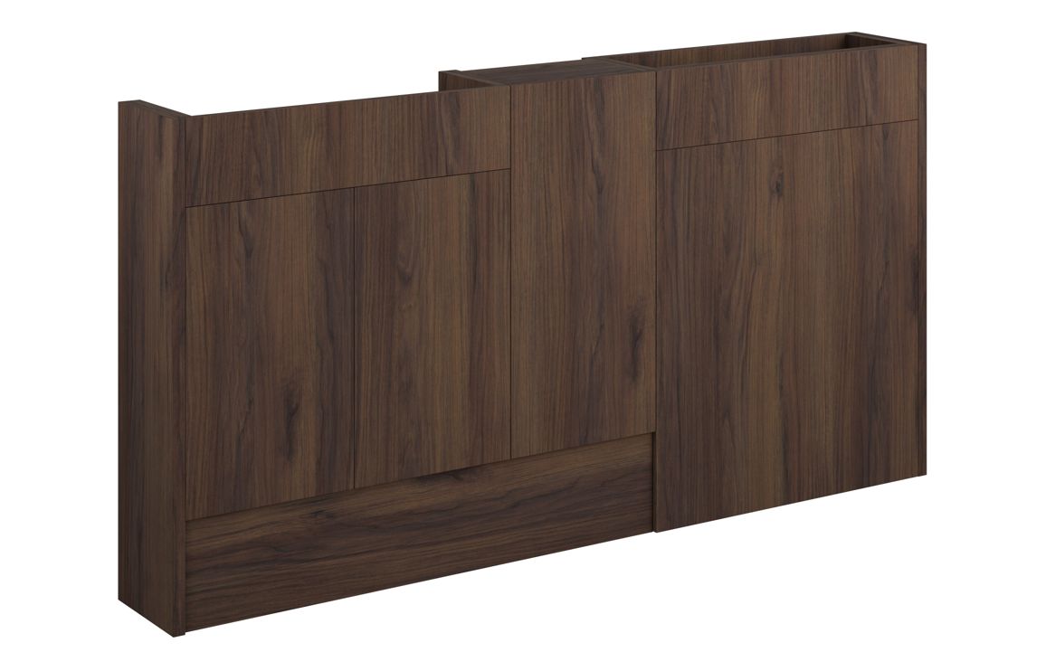 Nevada 1536mm Slim Basin WC & 1 Door Unit Pack - Warm Walnut (Oak Cab)