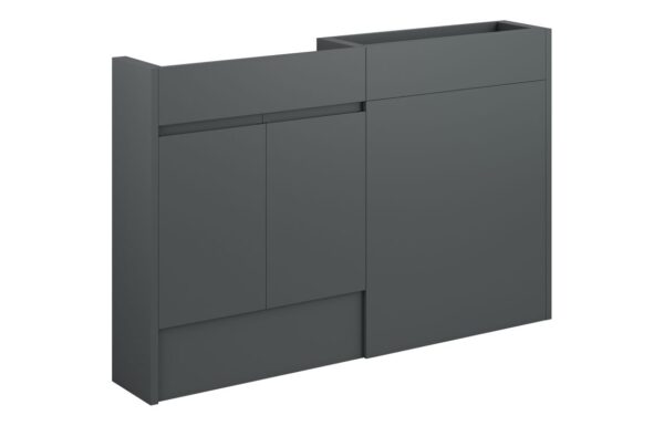 Kentucky 1236mm Slim Basin & WC Unit Pack - Matt Graphite Grey (Grey Cab)