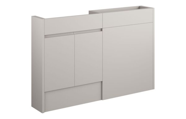 Kentucky 1236mm Slim Basin & WC Unit Pack - Matt Dove Grey (Grey Cab)