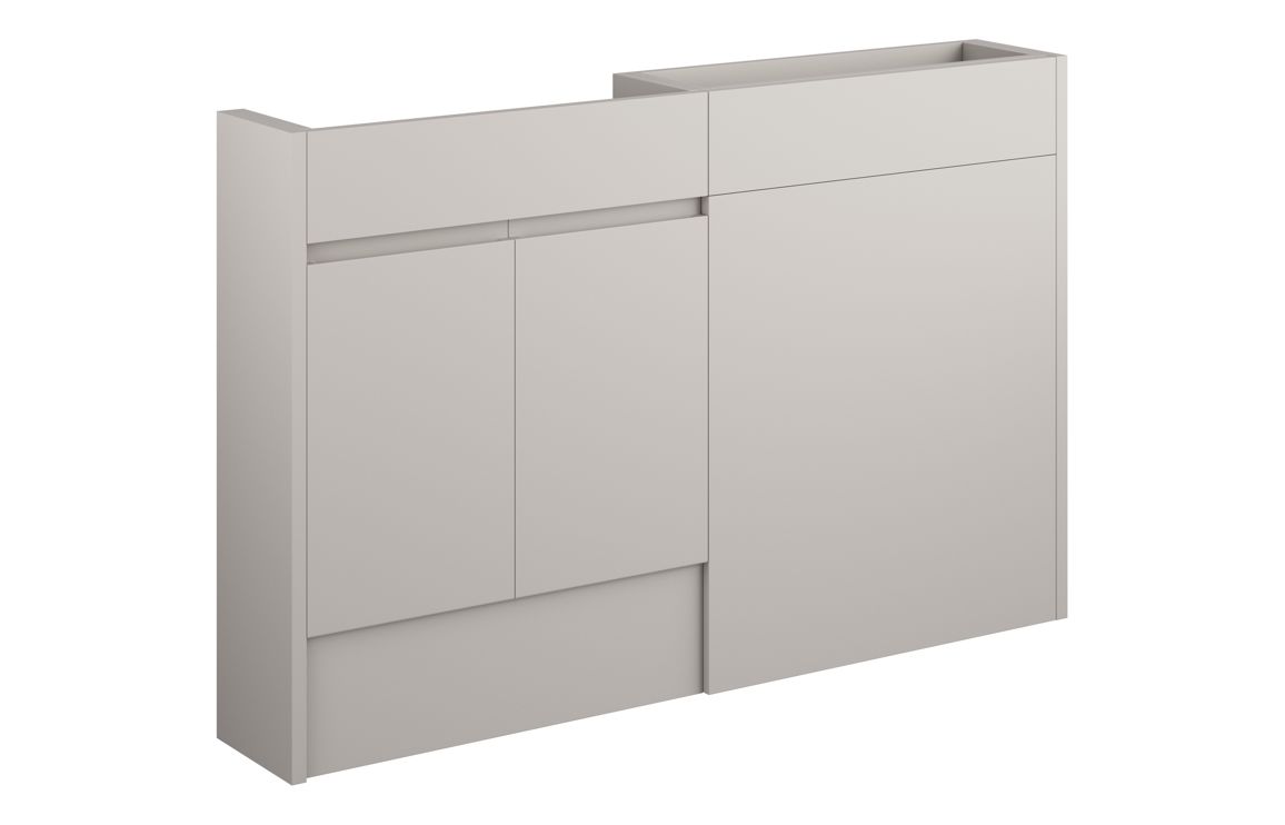 Kentucky 1236mm Slim Basin & WC Unit Pack - Matt Dove Grey (Grey Cab)
