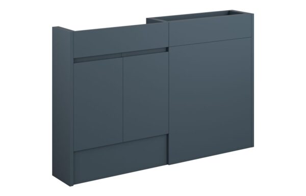Kentucky 1236mm Slim Basin & WC Unit Pack - Matt Arley Blue (Grey Cab)