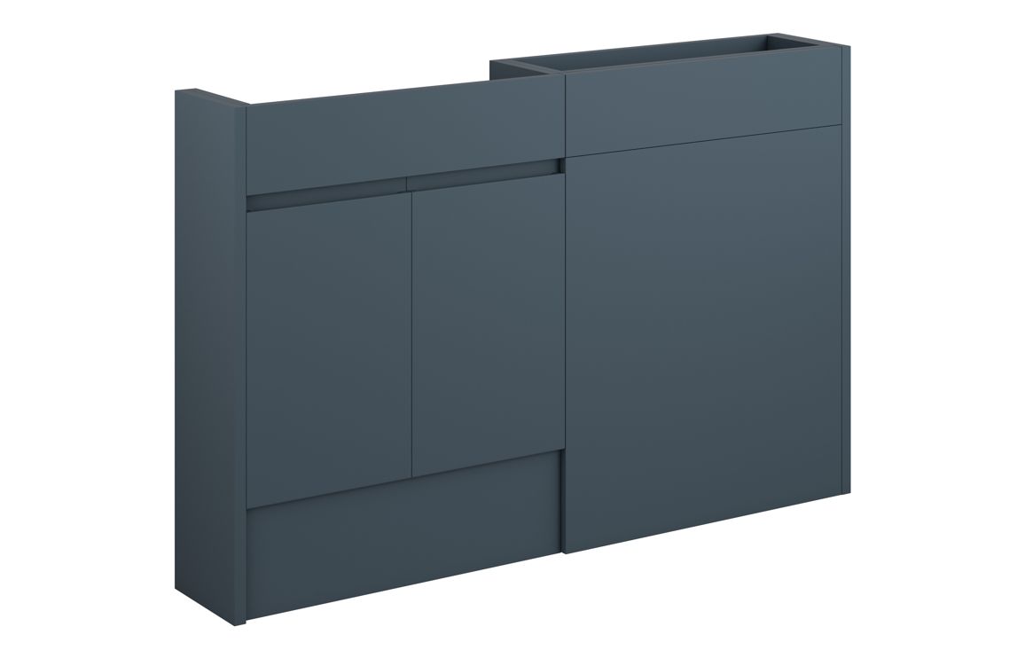 Kentucky 1236mm Slim Basin & WC Unit Pack - Matt Arley Blue (Grey Cab)