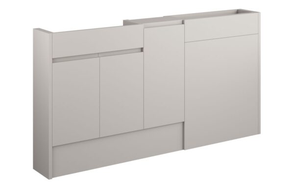 Kentucky 1536mm Slim Basin WC & 1 Door Unit Pack - Matt Dove Grey (Grey Cab)