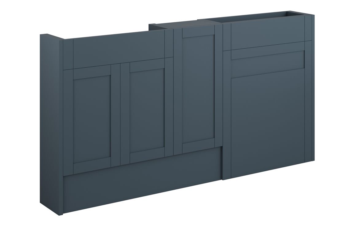 Arizona 1536mm Slim Basin WC & 1 Door Unit Pack - Matt Arley Blue (Oak Cab)